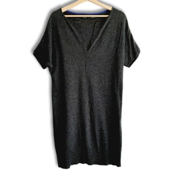 PRESS DRESS Fine Knit Soft & Comfy Sweater Tunic / Mini Dress Gray Sz S - Picture 1 of 12
